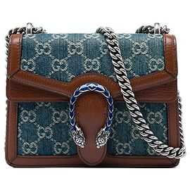 Borsa a tracolla Dionysus in denim GG blu Small Gucci Blu