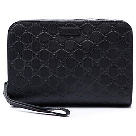 Gucci Black Guccissima Clutch Black
