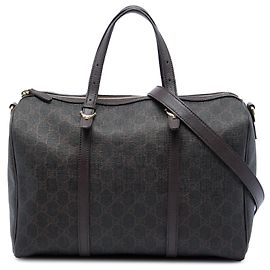 Borsa Gucci Brown Medium GG Supreme Nice Boston Bag Marrone Marrone scuro