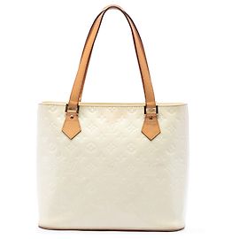Louis Vuitton White Monogram Vernis Houston Weiß