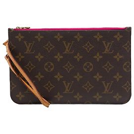 Louis Vuitton Brown Monogram Neverfull MM Pouch Brown