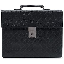 Gucci Black Guccissima Business Bag Black