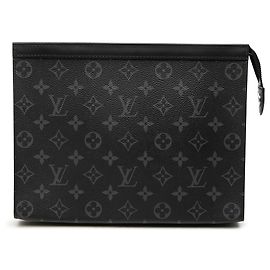 Louis Vuitton Black Monogram Eclipse Pochette Voyage MM Schwarz