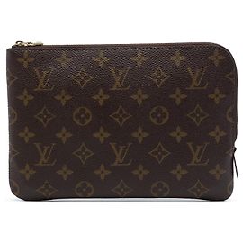 Louis Vuitton Brown Monogram Etui Voyageur PM Castaño