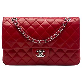 Chanel Red Medium Classic Lambskin Double Flap Rouge