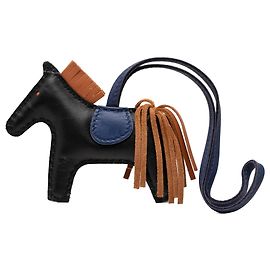 Hermès Black Milo Lambskin GriGri Rodeo Bag Charm PM Black