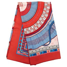 Lenço de seda Hermès Red Cent Plis De Miao 90 Vermelho