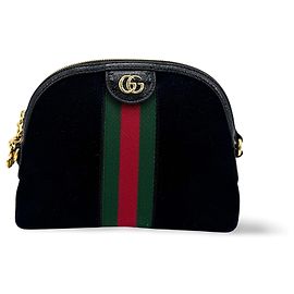 Gucci Ophidia Dome Suede Small Schwarz