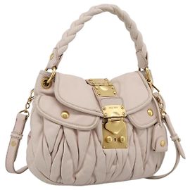 Miu Miu Coffer Hobo Matelasse Leather Large Rose