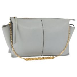 Céline Celine Tri-Fold Clutch on Chain Smooth Leather Brown