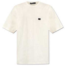 Dolce & Gabbana Camiseta con logotipo aplicado Blanco Crudo