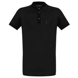 Dolce & Gabbana Polo in cotone con logo Nero