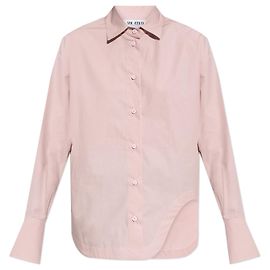 Camisa de algodão rosa assimétrica Attico Rosa