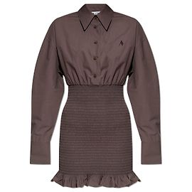 Attico Vestido corset com drapeados Marrom