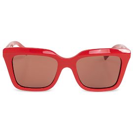 Lunettes de soleil carrées rouges en acétate Alexander McQueen Rouge