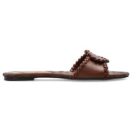 Burberry Crest leather slides brown Brown