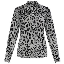 Dolce & Gabbana Seidenhemd mit Tiermotiv Schwarz