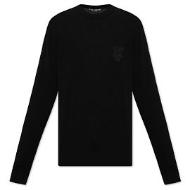 Pull en cachemire noir avec logo Dolce & Gabbana Noir
