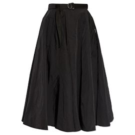 Gonna a ruota midi nera Moncler in poliammide Nero
