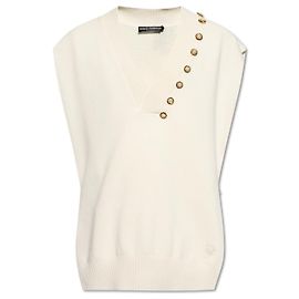 Dolce & Gabbana Jersey con apliques brillantes Blanco Crudo