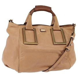 Chloé Ethel Leather Handbag Beige Beige