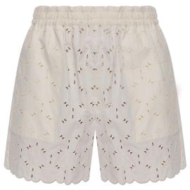 Moncler Pantalones cortos con recortes de encaje Blanco Crudo
