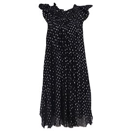Isabel Marant Mini-Kleid mit Rüschen aus schwarzer Seide Schwarz