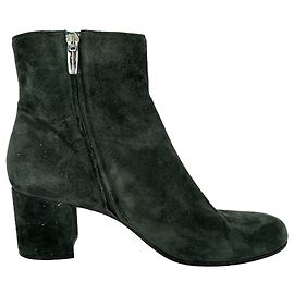 Bottines à talon bloc Gianvito Rossi Margaux en daim Olive Vert Vert olive