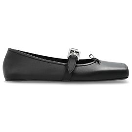Sapatilhas Balenciaga de couro preto com bico quadrado Preto
