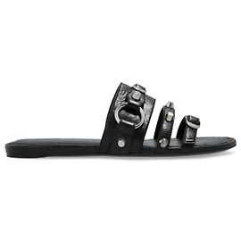 Sandali City Balenciaga in pelle nera Nero