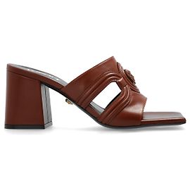 Versace Mules aus Leder braun Braun