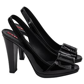 Décolleté Slingback Prada Sport Vintage 2000's in pelle nera Nero