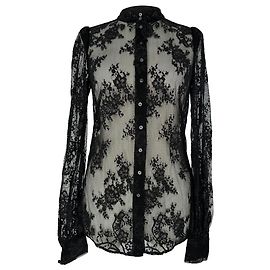 Alexander McQueen Lace Blouse in Black Polyamide Black