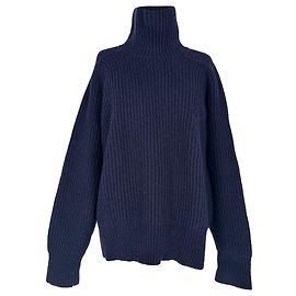 Ami Rollkragenpullover aus Wolle in Marineblau Blau Marineblau