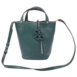 Sac seau Mini Miller Tory Burch en cuir vert Vert