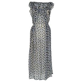 Abito fluido astratto Prada in chiffon multicolore Multicolore