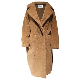 Max Mara Teddy Bear Icon Coat in Brown Camel Wool Brown