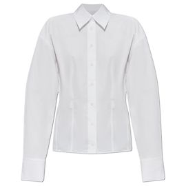Camisa de algodón blanca plisada Attico Blanco