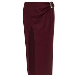 Attico Drapierte Rock mit Schlitz Rot Bordeaux