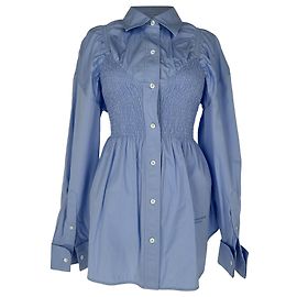 Autre Marque Chemise à buste smocké Alexander Wang en coton bleu clair Bleu Bleu clair