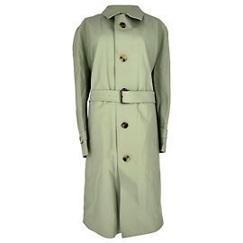 Maison Martin Margiela  Maison Margiela Single-Breasted Belted Coat in Green Polyurethane Green
