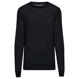 Dolce & Gabbana Pull en cachemire avec logo Noir