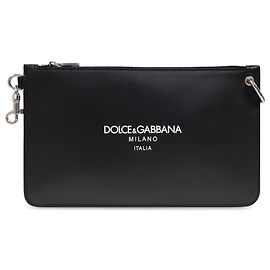 Bolsa de ombro em couro preto Dolce & Gabbana Preto