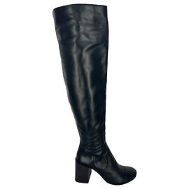 Acne Studios Block-heeled Knee-High Boots in Black Leather Black