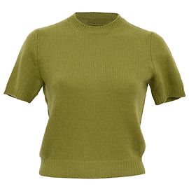 Haut en maille à manches courtes Prada en cachemire vert Vert