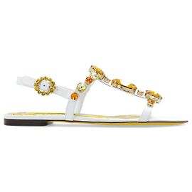 Dolce & Gabbana sandálias Bianca em couro branco Branco