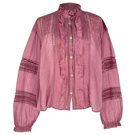 Blusa Isabel Marant Etoile con volant in cotone rosa Rosa