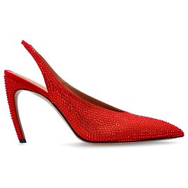 Attico Viper crystal slingback heels red Red
