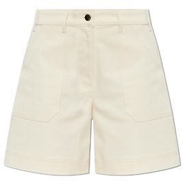 Moncler Cream Cotton Shorts White Cream