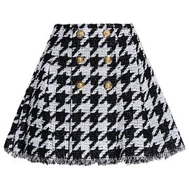 Balmain Saia com padrão pied-de-poule Preto
